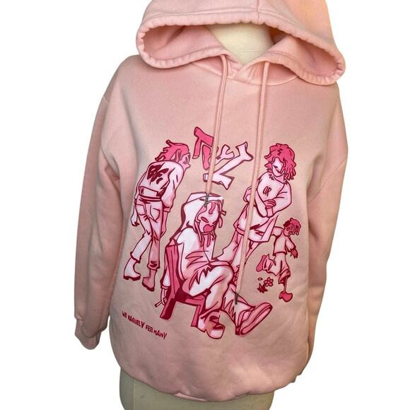 We Vaguely Feel Many Pink M Hoodie Aelfric Eden Graffiti Street Style - Picture 2 of 4